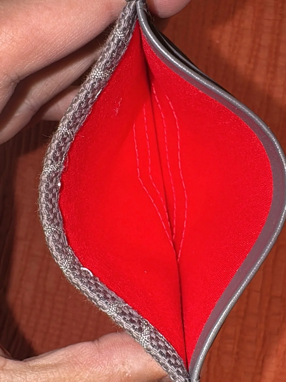 Christian Louboutin Gray Textured Card Holder